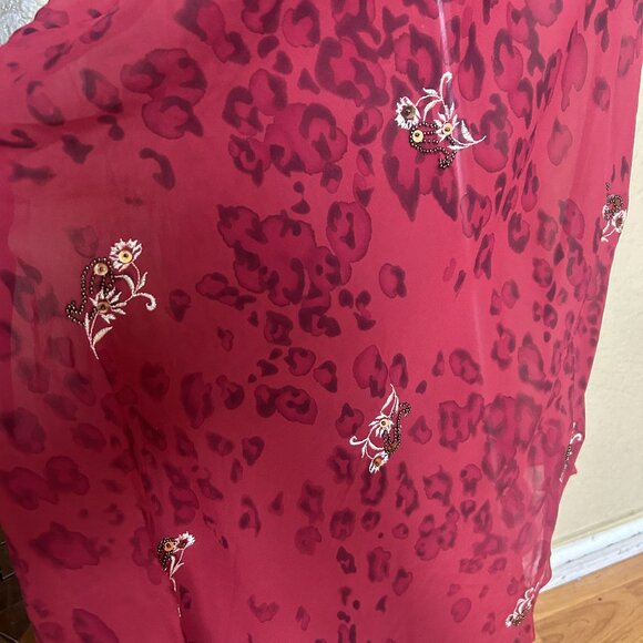 Victoria’s Secret Vintage Halter Nightgown Silk Maxi Dress Red Size Medium - Picture 9 of 11